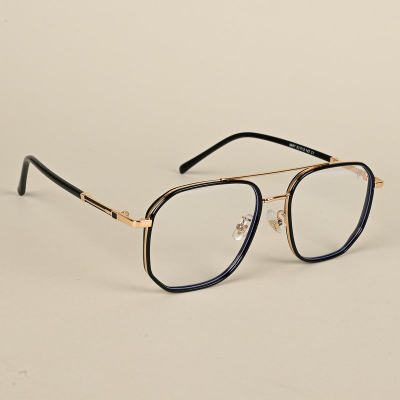 Voyage Maverick Golden & Black Wayfarer Eyeglasses for Men & Women (9687MG5108-C1)