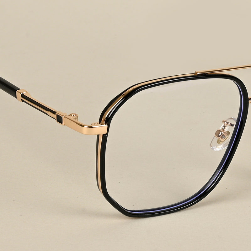 Voyage Maverick Golden & Black Wayfarer Eyeglasses for Men & Women (9687MG5108-C1)