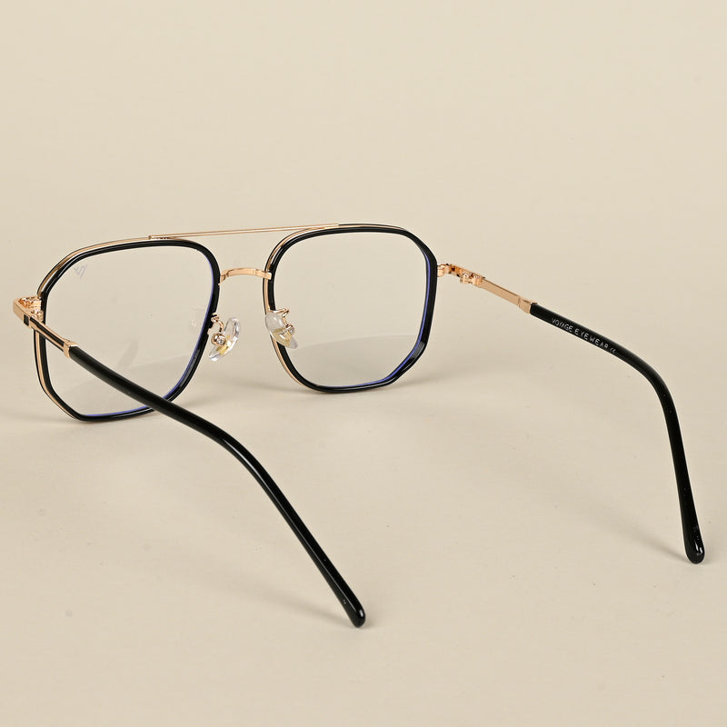 Voyage Maverick Golden & Black Wayfarer Eyeglasses for Men & Women (9687MG5108-C1)