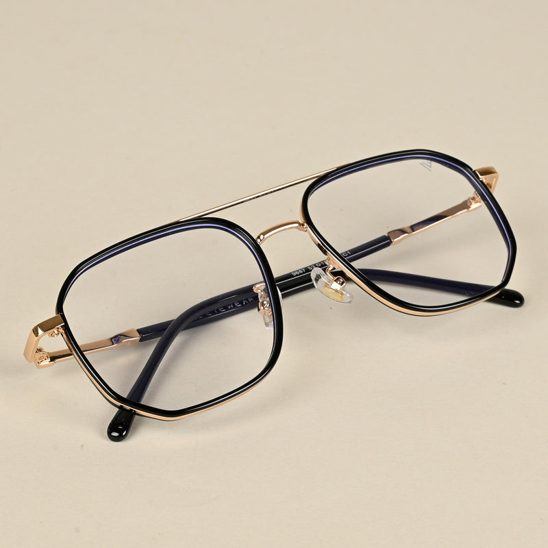 Voyage Maverick Golden & Black Wayfarer Eyeglasses for Men & Women (9687MG5108-C1)