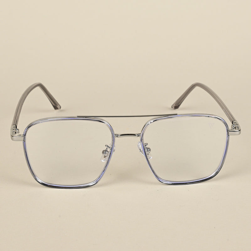 Voyage Maverick Silver & Transparent Wayfarer Eyeglasses for Men & Women (9686MG5107-C3)