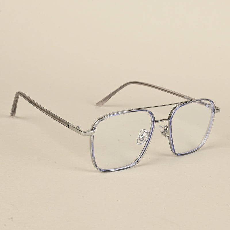 Voyage Maverick Silver & Transparent Wayfarer Eyeglasses for Men & Women (9686MG5107-C3)
