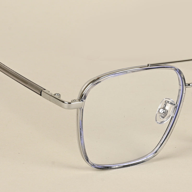 Voyage Maverick Silver & Transparent Wayfarer Eyeglasses for Men & Women (9686MG5107-C3)