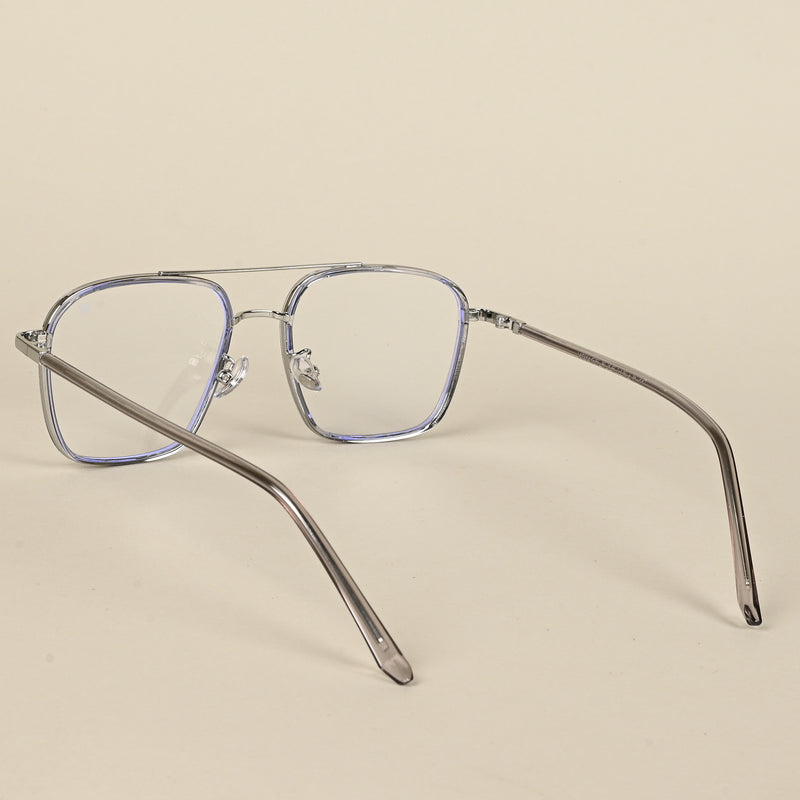 Voyage Maverick Silver & Transparent Wayfarer Eyeglasses for Men & Women (9686MG5107-C3)