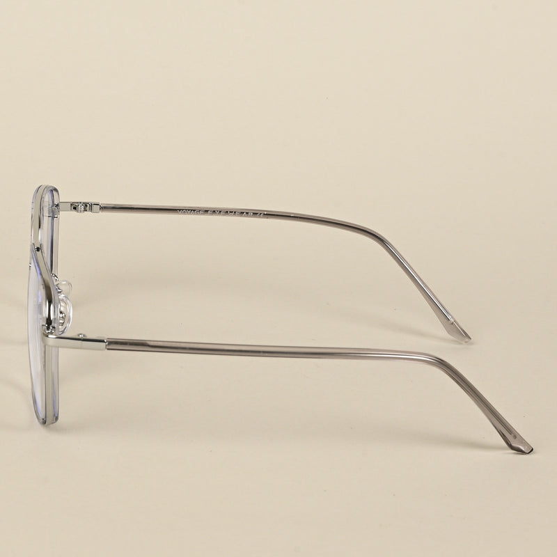 Voyage Maverick Silver & Transparent Wayfarer Eyeglasses for Men & Women (9686MG5107-C3)