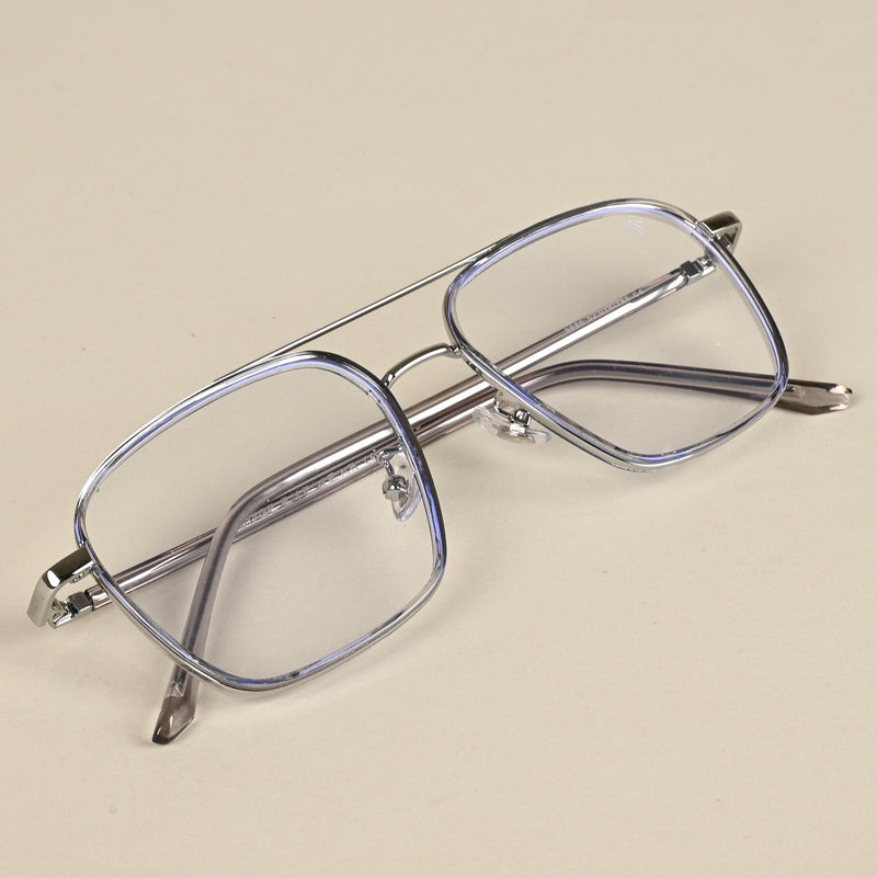 Voyage Maverick Silver & Transparent Wayfarer Eyeglasses for Men & Women (9686MG5107-C3)