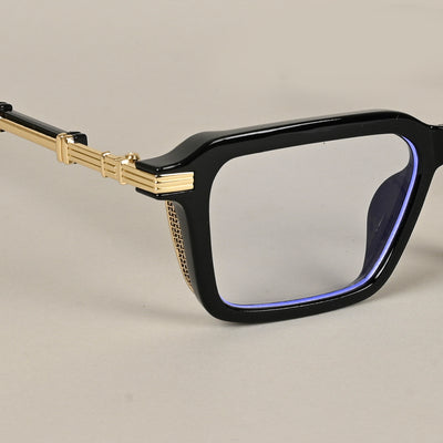 Voyage Goat Black & Golden Square Eyeglasses for Men & Women (98086MG4569-C1)