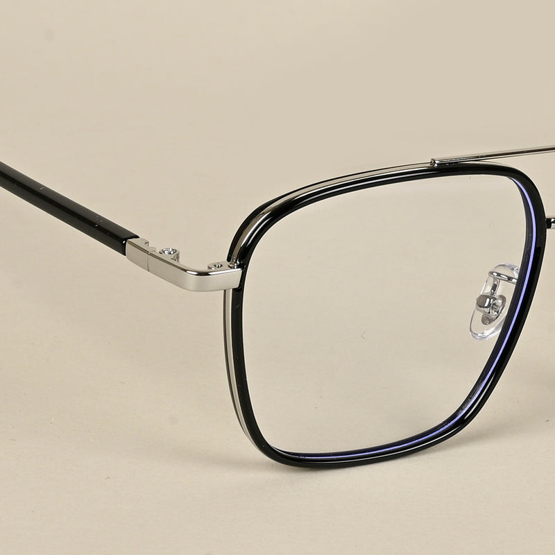 Voyage Maverick Silver & Black Wayfarer Eyeglasses for Men & Women (9686MG5106-C2)