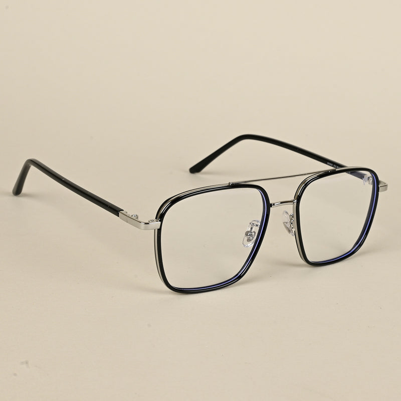 Voyage Maverick Silver & Black Wayfarer Eyeglasses for Men & Women (9686MG5106-C2)