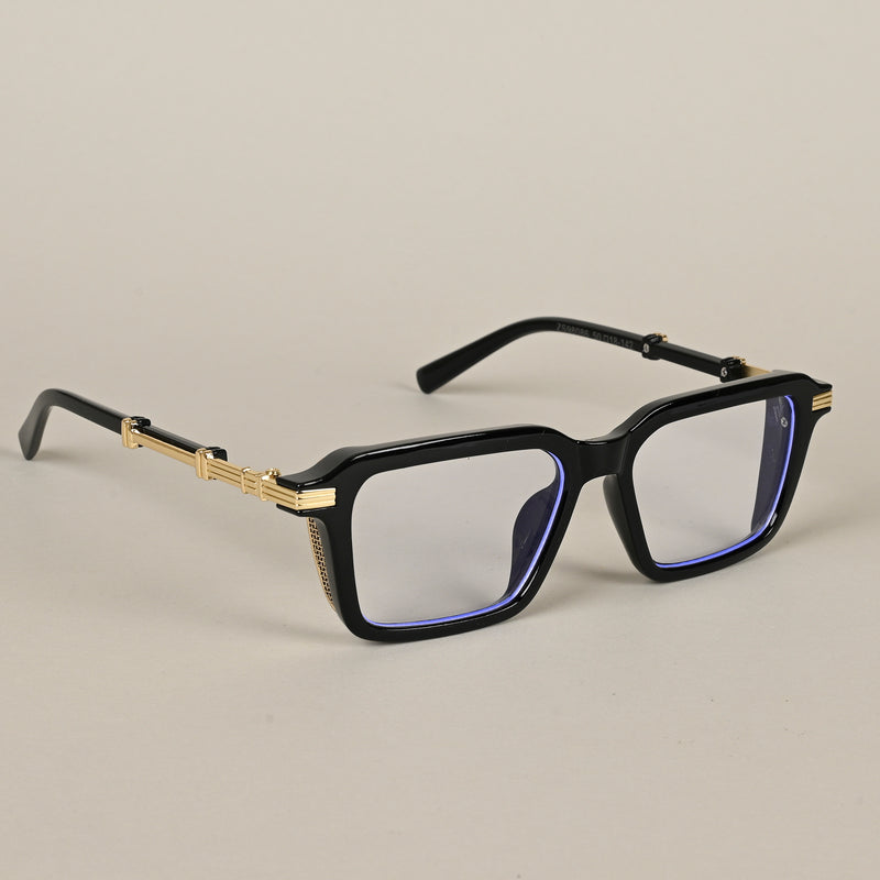 Voyage Goat Black & Golden Square Eyeglasses for Men & Women (98086MG4569-C1)
