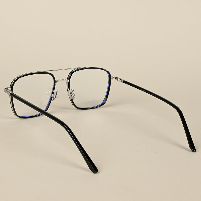 Voyage Maverick Silver & Black Wayfarer Eyeglasses for Men & Women (9686MG5106-C2)