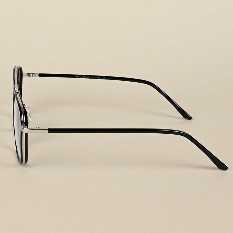 Voyage Maverick Silver & Black Wayfarer Eyeglasses for Men & Women (9686MG5106-C2)