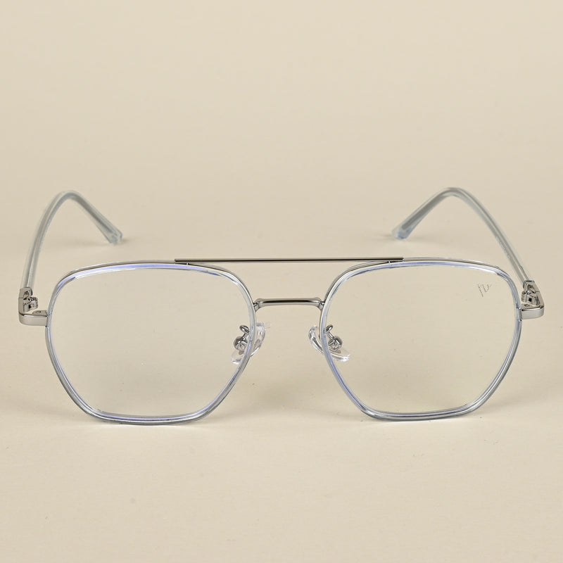 Voyage Maverick Silver & Transparent Wayfarer Eyeglasses for Men & Women (9684MG5104-C4)