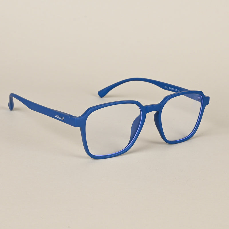Voyage Air Royal Blue Square Eyeglasses for Men & Women (TR02MG4544-C9)