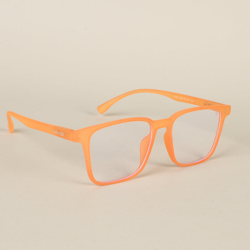 Voyage Air Orange Square Eyeglasses for Men & Women (TR01MG4529-C4)