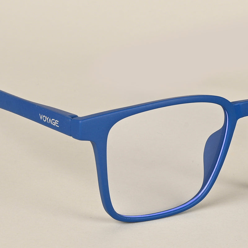 Voyage Air Royal Blue Square Eyeglasses for Men & Women (TR01MG4534-C9)