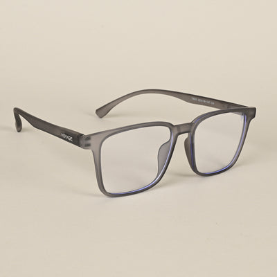 Voyage Air Grey Square Eyeglasses for Men & Women (TR01MG4533-C8)