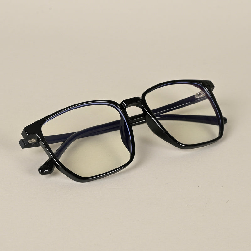 Voyage Air Black Square Eyeglasses for Men & Women (88013MG4558-C1)