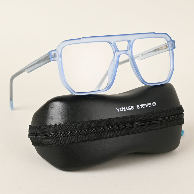 Voyage Maverick Transparent Blue Wayfarer Eyeglasses for Men & Women (VO8007MG4919-C4)
