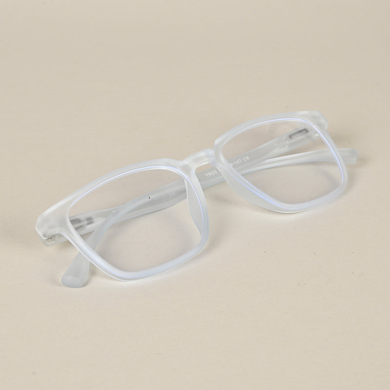 Voyage Air Light Blue Square Eyeglasses for Men & Women (TR03MG4551-C6)