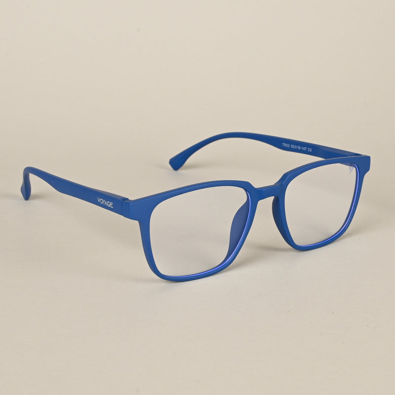 Voyage Air Royal Blue Square Eyeglasses for Men & Women (TR03MG4554-C9)