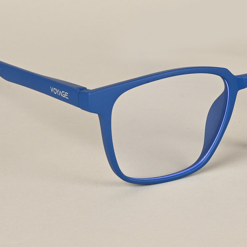 Voyage Air Royal Blue Square Eyeglasses for Men & Women (TR03MG4554-C9)
