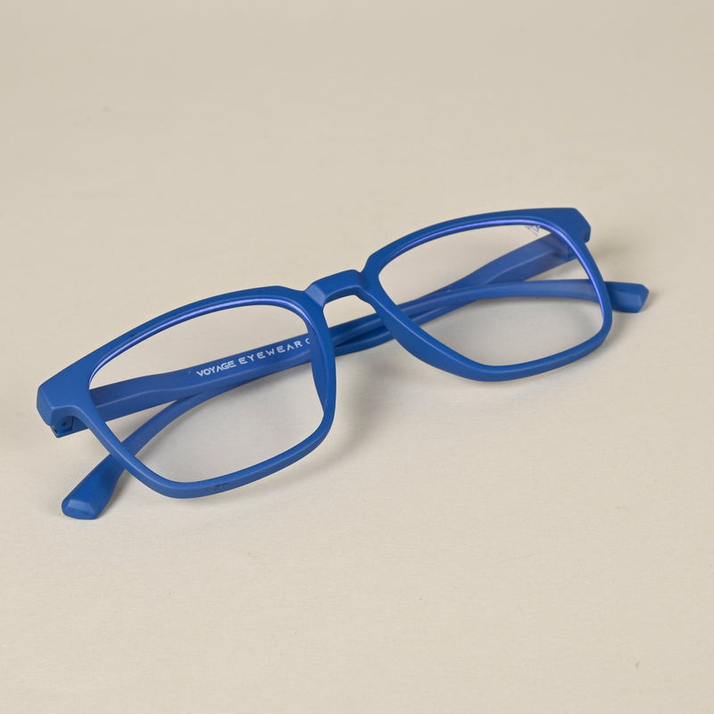 Voyage Air Royal Blue Square Eyeglasses for Men & Women (TR03MG4554-C9)