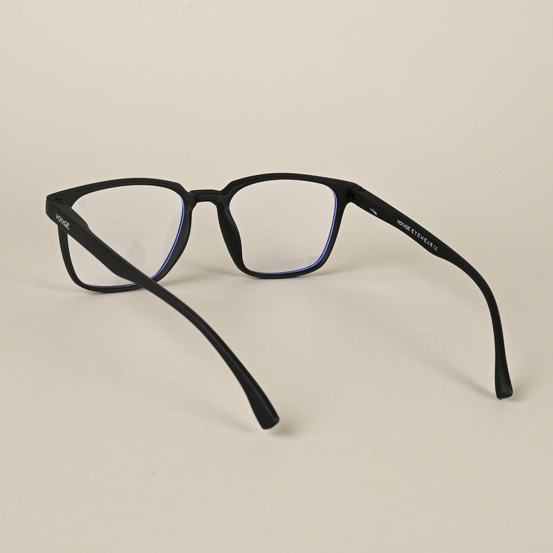 Voyage Air Black Square Eyeglasses for Men & Women (TR03MG4555-C1)