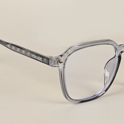 Voyage Air Light Grey Square Eyeglasses for Men & Women (88024MG4589-C2)