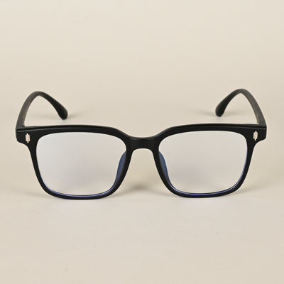 Voyage Air Matt Black Square Eyeglasses for Men & Women (88015MG4594-C2)