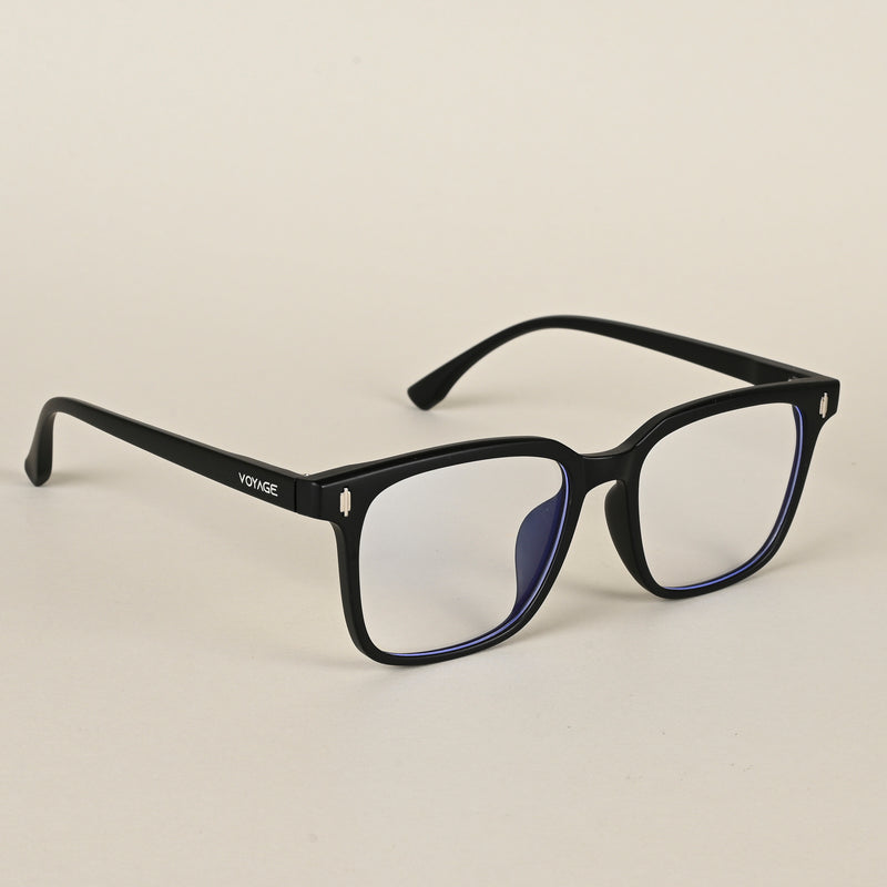 Voyage Air Matt Black Square Eyeglasses for Men & Women (88015MG4594-C2)