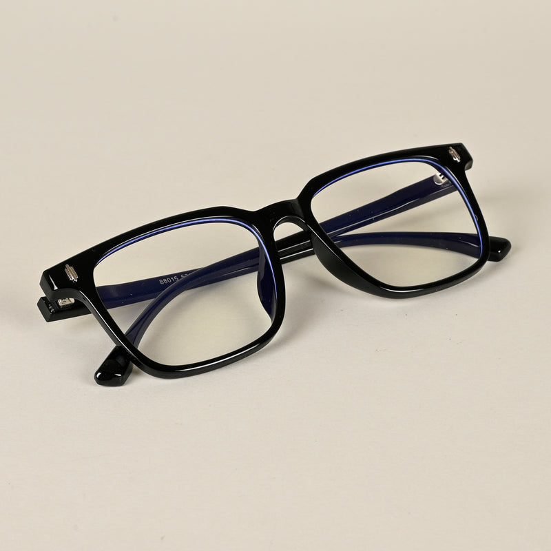 Voyage Air Shine Black Square Eyeglasses for Men & Women (88015MG4593-C1)