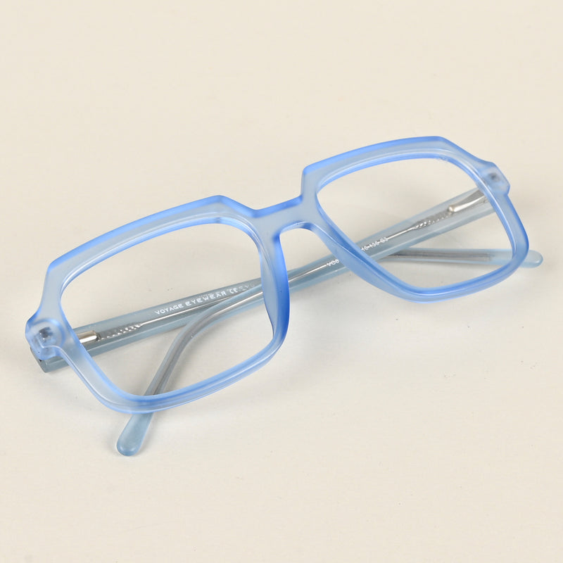 Voyage Transparent Blue Square Eyeglasses for Men & Women (VO8004MG4904-C4)