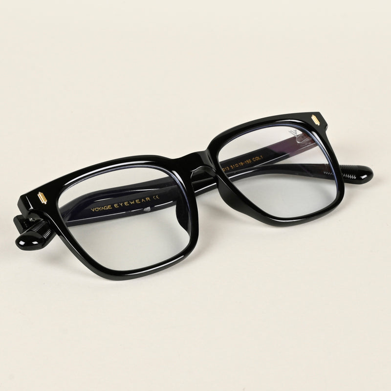Voyage Air Shine Black Square Eyeglasses for Men & Women (TR86013MG4849-C1)