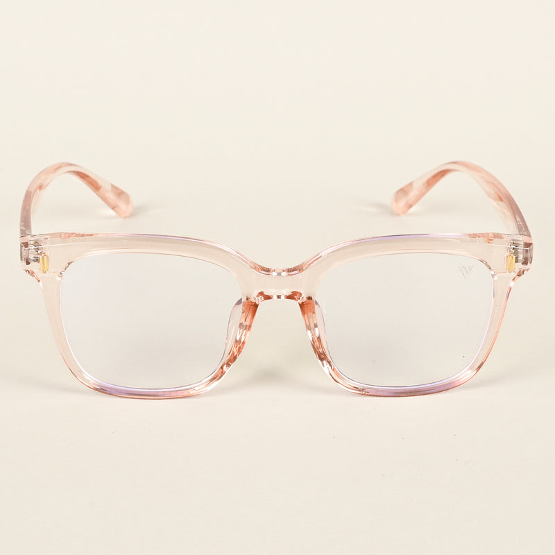 Voyage Air Transparent Pink Square Eyeglasses for Men & Women (TR86013MG4854-C5)