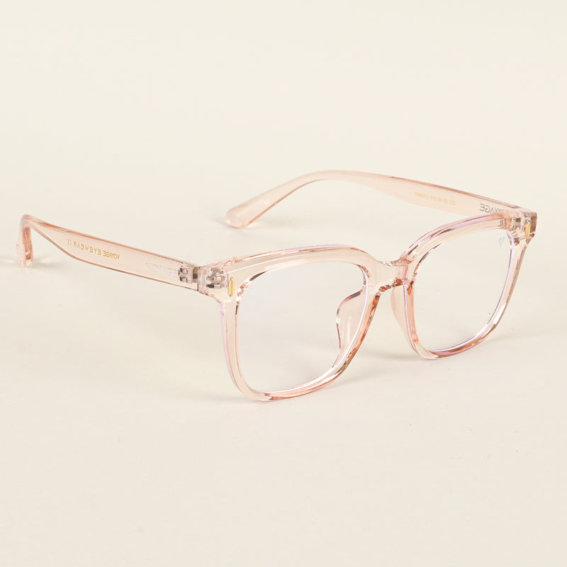 Voyage Air Transparent Pink Square Eyeglasses for Men & Women (TR86013MG4854-C5)