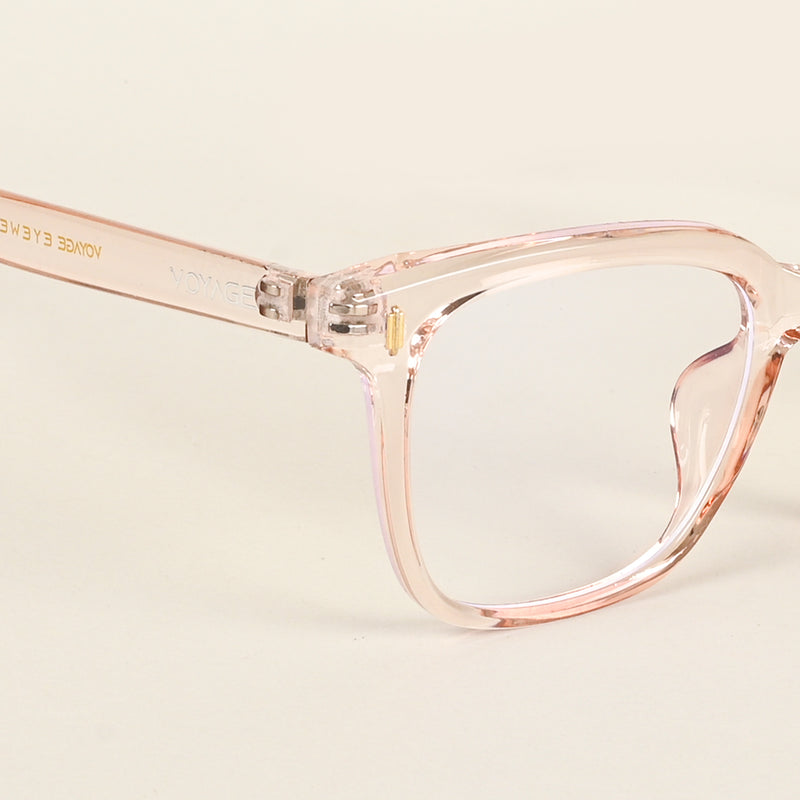 Voyage Air Transparent Pink Square Eyeglasses for Men & Women (TR86013MG4854-C5)