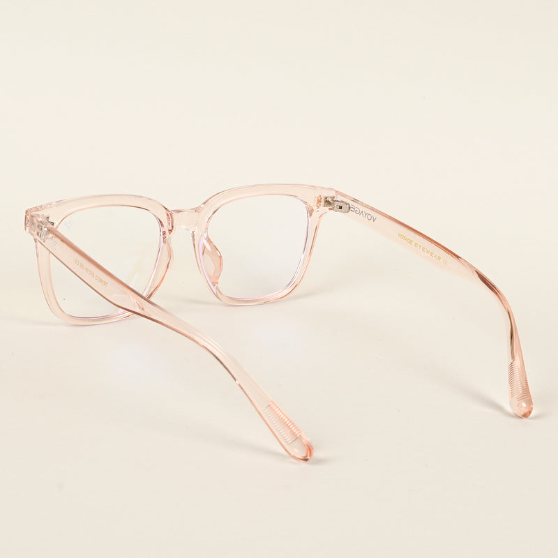Voyage Air Transparent Pink Square Eyeglasses for Men & Women (TR86013MG4854-C5)