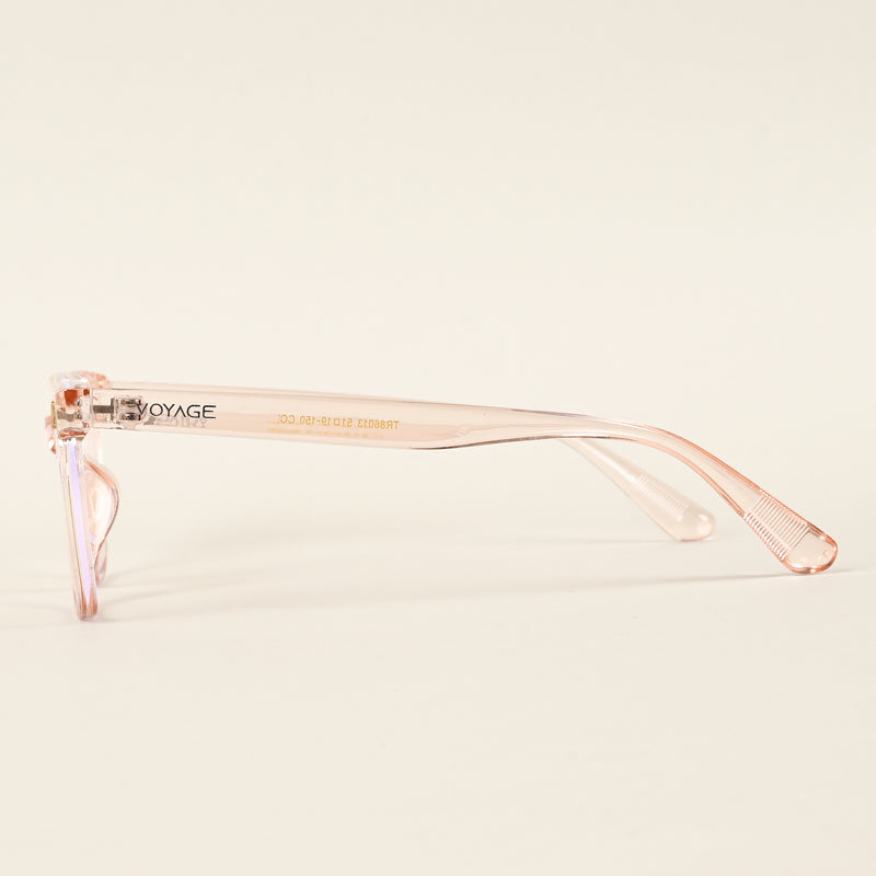 Voyage Air Transparent Pink Square Eyeglasses for Men & Women (TR86013MG4854-C5)
