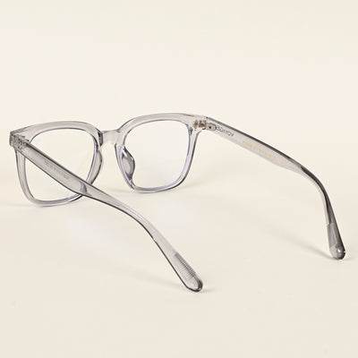 Voyage Air Transparent Grey Square Eyeglasses for Men & Women (TR86013MG4874-C6)