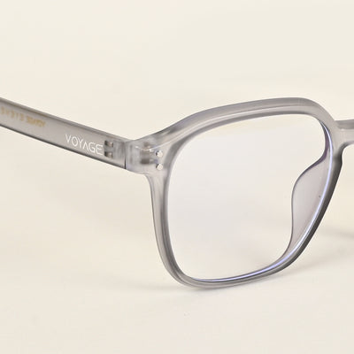 Voyage Air Transparent Grey Square Eyeglasses for Men & Women (TR8588MG4868-C3)