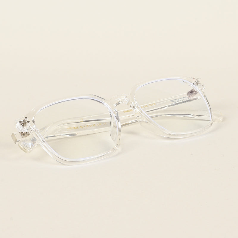 Voyage Air Transparent Square Eyeglasses for Men & Women (TR8588MG4869-C4)