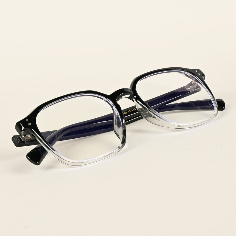 Voyage Air Black & Transparent Square Eyeglasses for Men & Women (TR8588MG4870-C5)