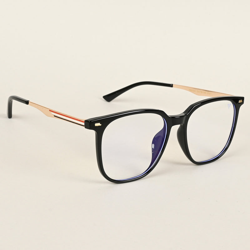 Voyage Shine Black Square Eyeglasses for Men & Women (TR83041MG4840-C1)