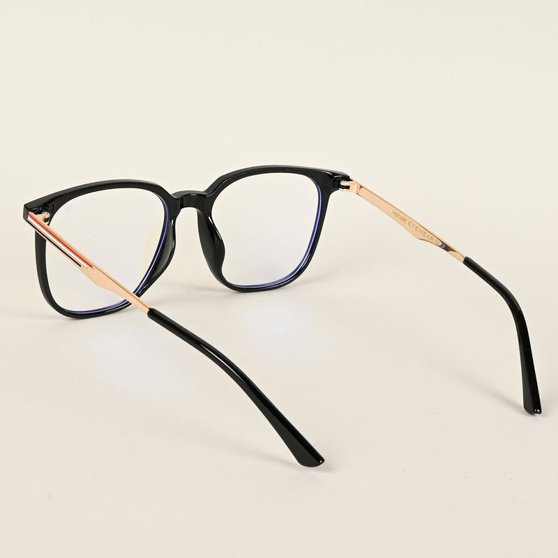 Voyage Shine Black Square Eyeglasses for Men & Women (TR83041MG4840-C1)