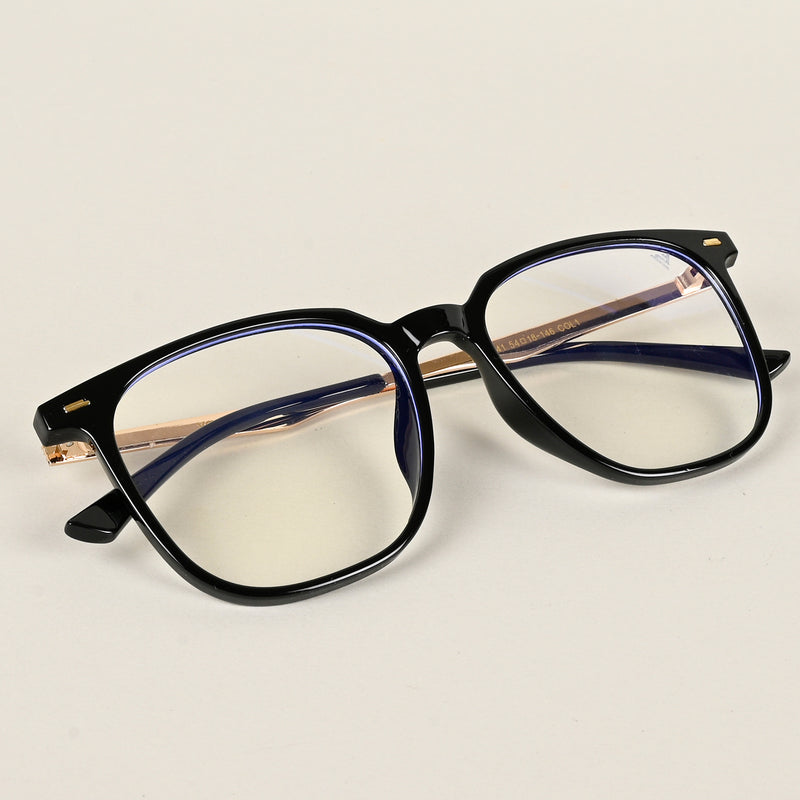 Voyage Shine Black Square Eyeglasses for Men & Women (TR83041MG4840-C1)