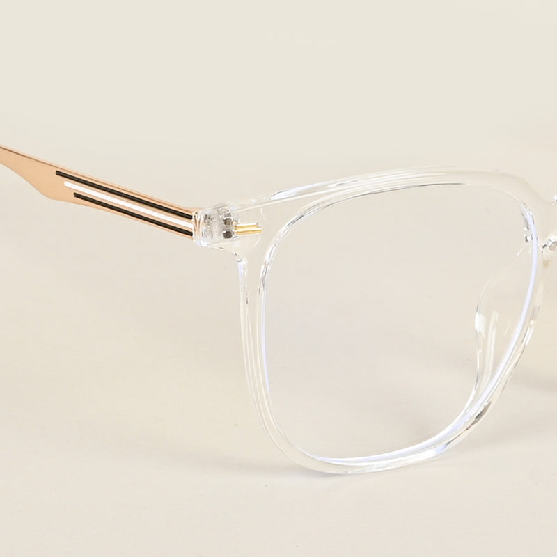 Voyage Transparent Square Eyeglasses for Men & Women (TR83041MG4842-C3)