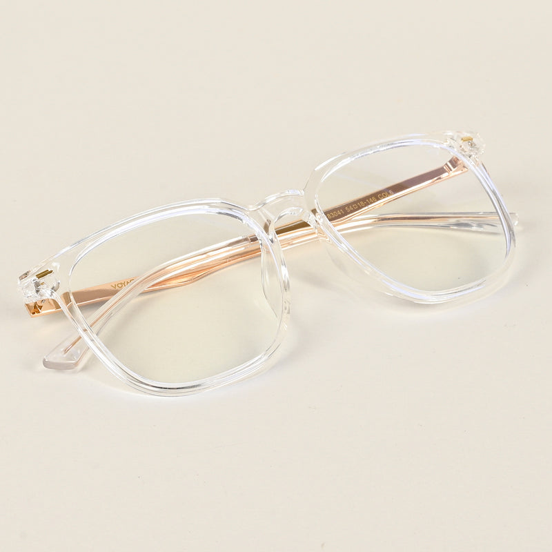 Voyage Transparent Square Eyeglasses for Men & Women (TR83041MG4842-C3)