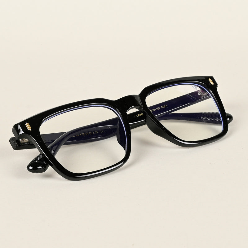 Voyage Air Shine Black Square Eyeglasses for Men & Women (TR86012MG4843-C1)