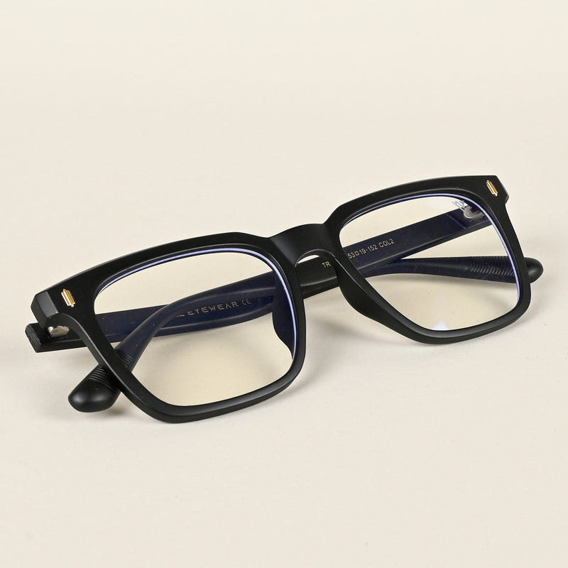 Voyage Air Matt Black Square Eyeglasses for Men & Women (TR86012MG4844-C2)